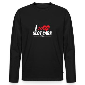 I Love Slot Cars Track Racing Lover Gift dea - Männer Premium Bio Langarmshirt - Schwarz - Vorne - Nico (187cm)