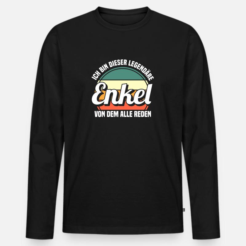 Enkel - Männer Premium Bio Langarmshirt - Schwarz