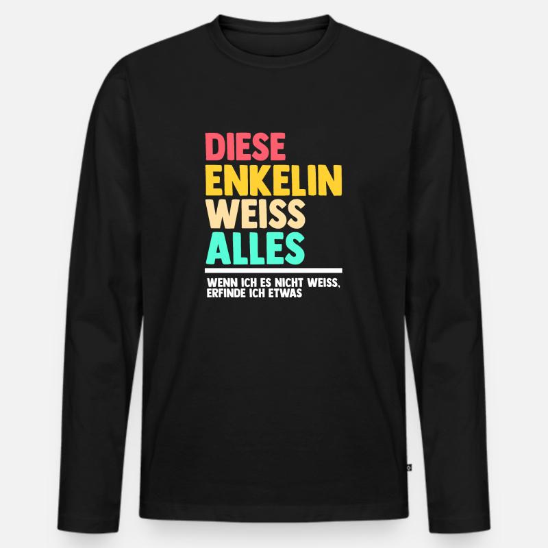 Enkelin - Männer Premium Bio Langarmshirt - Schwarz