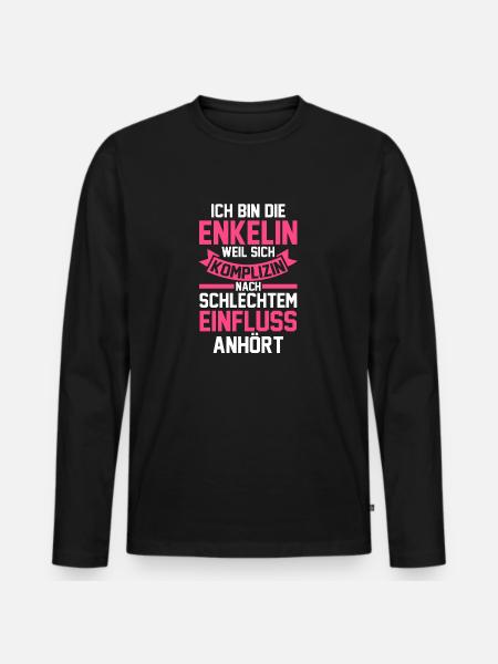 Enkelin - Männer Premium Bio Langarmshirt - Schwarz