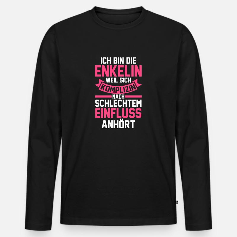 Enkelin - Männer Premium Bio Langarmshirt - Schwarz