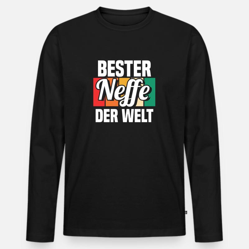 Neffe - Männer Premium Bio Langarmshirt - Schwarz