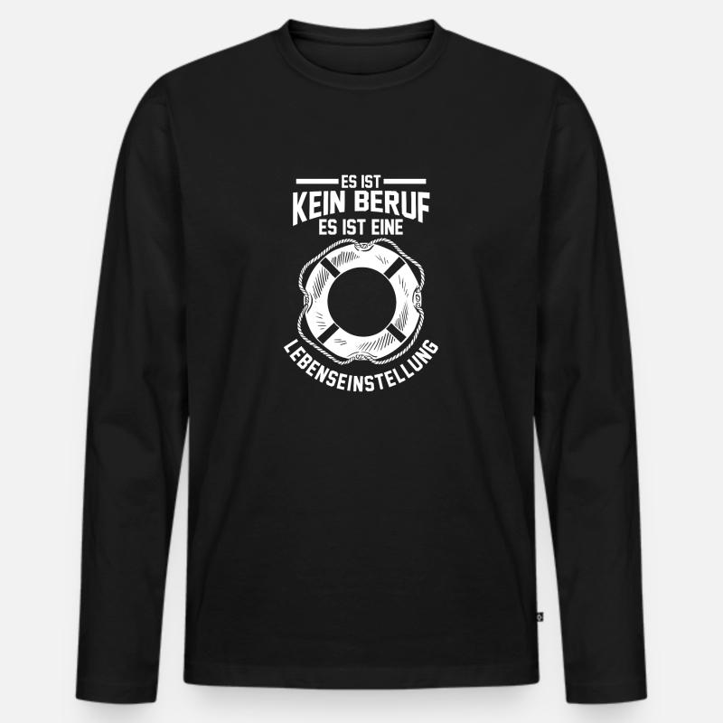 Rettungsschwimmer Bademeister - Männer Premium Bio Langarmshirt - Schwarz