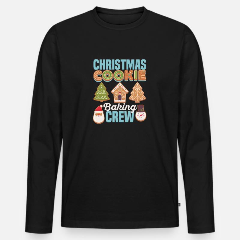 Christmas Cookie Baking Crew Traditioneller - Männer Premium Bio Langarmshirt - Schwarz