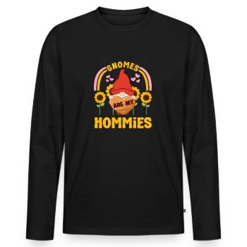 Gnomes Are My Hommies Yard Garden Gnome Gift Idea - Männer Premium Bio Langarmshirt - Schwarz - Vorne - Nico (187cm)