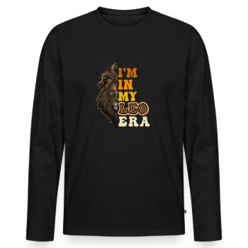 LÖWE LEO Horoscope Design - Männer Premium Bio Langarmshirt - Schwarz - Vorne - Nico (187cm)