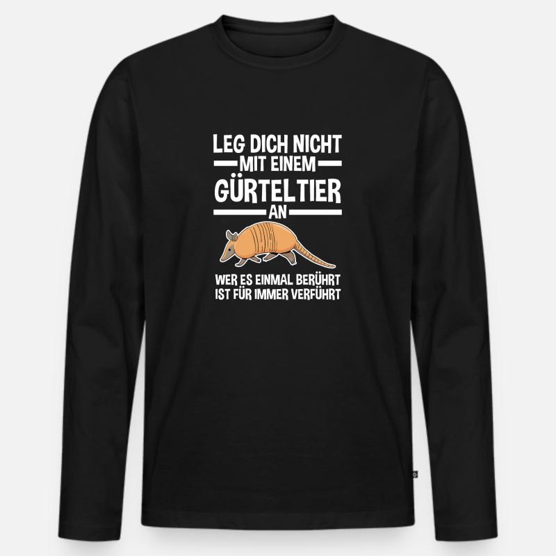 Gürteltier - Männer Premium Bio Langarmshirt - Schwarz