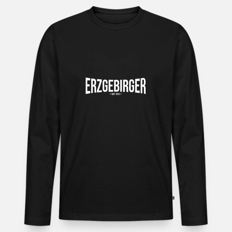 Erzgebirger seit 1976 - Männer Premium Bio Langarmshirt - Schwarz