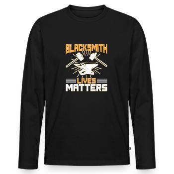 Blacksmith Lives Matters Metalsmith Gift Idea - Männer Premium Bio Langarmshirt - Schwarz - Vorne - Nico (187cm)