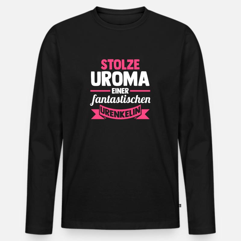 Urgroßmutter Uroma - Männer Premium Bio Langarmshirt - Schwarz