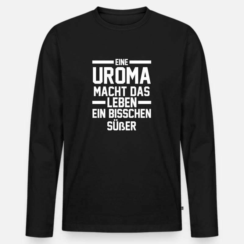 Urgroßmutter Uroma - Männer Premium Bio Langarmshirt - Schwarz