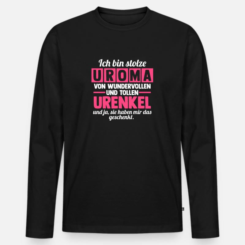 Urgroßmutter Uroma - Männer Premium Bio Langarmshirt - Schwarz