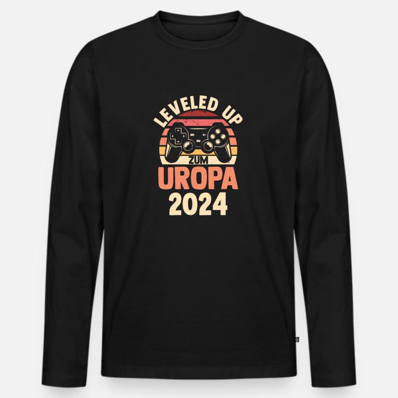 Werdender Uropa 2035 - Männer Premium Bio Langarmshirt - Schwarz