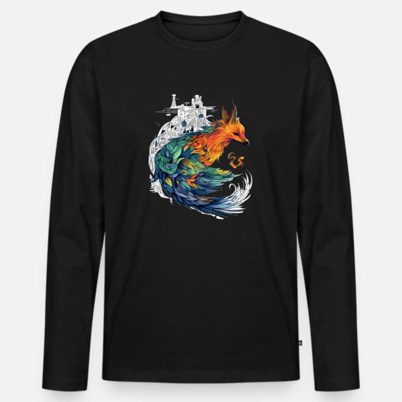 Arki der Phönix - Männer Premium Bio Langarmshirt - Schwarz