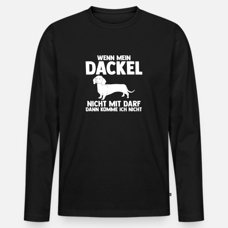 Hund Dackel - Männer Premium Bio Langarmshirt - Schwarz