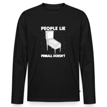 Les gens mentent Le flipper n’a pas l’idée de flipper GIft - T-shirt manches longues Premium bio Homme - noir - Devant - Nico (187cm)