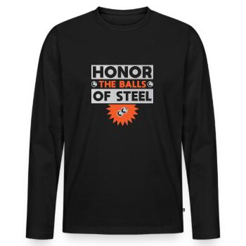 Honor The Balls Of Steel Pinball Player Gift - Männer Premium Bio Langarmshirt - Schwarz - Vorne - Nico (187cm)
