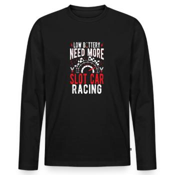 Low Battery Need More Slot Car Racing Gifts - Männer Premium Bio Langarmshirt - Schwarz - Vorne - Nico (187cm)