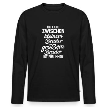Geschwister Brüder Bruder - Männer Premium Bio Langarmshirt - Schwarz - Vorne - Nico (187cm)