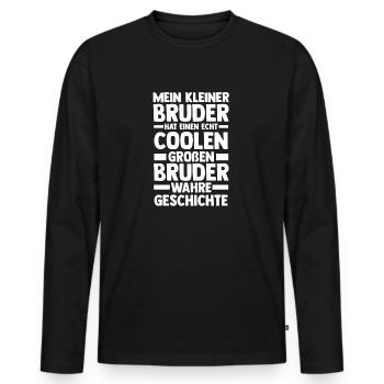 Geschwister Brüder Bruder - Männer Premium Bio Langarmshirt - Schwarz - Vorne - Nico (187cm)