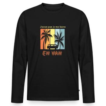 J'peux pas je me barre en van - T-shirt manches longues Premium bio Homme - noir - Devant - Nico (187cm)