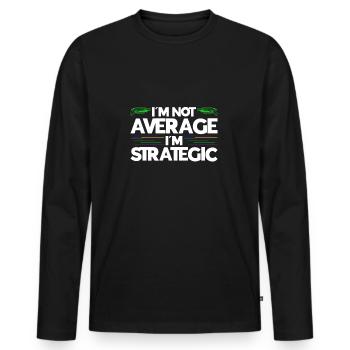 I'm Not Average I'm Strategic Laser Tag - Men's Premium Organic Long Sleeve Shirt - black - Front - Nico (187cm)