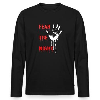"Fear the Night", Horror and Fear - Men's Premium Organic Long Sleeve Shirt - black - Front - Nico (187cm)