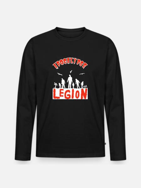 "Apocalypse Legion", Horde-Zombies - Männer Premium Bio Langarmshirt - Schwarz