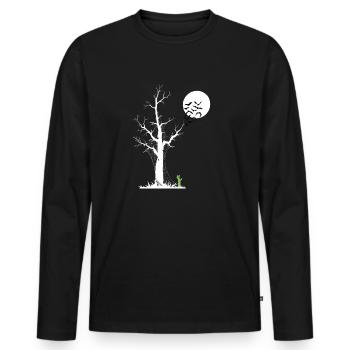 Zombie Tree, Zombie Alarm Clock - Men's Premium Organic Long Sleeve Shirt - black - Front - Nico (187cm)