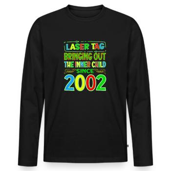 Laser Tag Bringing Out The Inner Child Years Old - Men's Premium Organic Long Sleeve Shirt - black - Front - Nico (187cm)