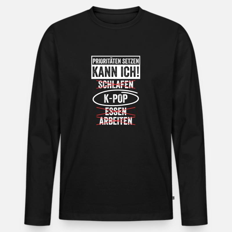 Korea Musik Kpop - Männer Premium Bio Langarmshirt - Schwarz