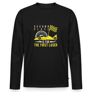 La deuxième place est pour les premières machines à sous Loser Racer - T-shirt manches longues Premium bio Homme - noir - Devant - Nico (187cm)