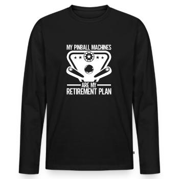 My Retirement Plan Pinball Machine Collector - Männer Premium Bio Langarmshirt - Schwarz - Vorne - Nico (187cm)