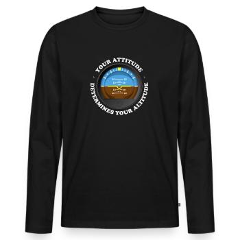 Votre attitude détermine votre altitude - - T-shirt manches longues Premium bio Homme - noir - Devant - Nico (187cm)