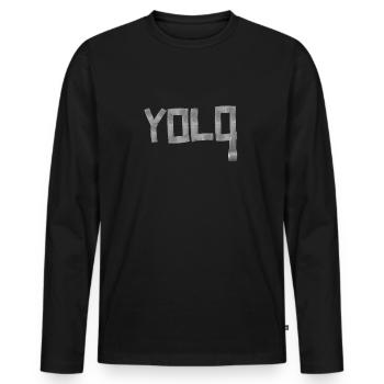 Yolo - T-shirt manches longues Premium bio Homme - noir - Devant - Nico (187cm)