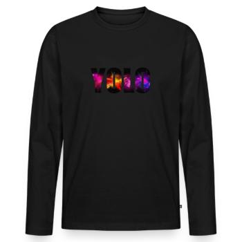 Yolo - T-shirt manches longues Premium bio Homme - noir - Devant - Nico (187cm)