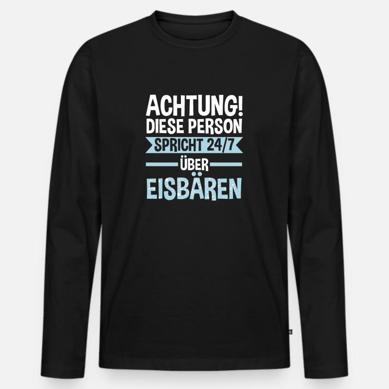 Eisbär Eisbären - Männer Premium Bio Langarmshirt - Schwarz