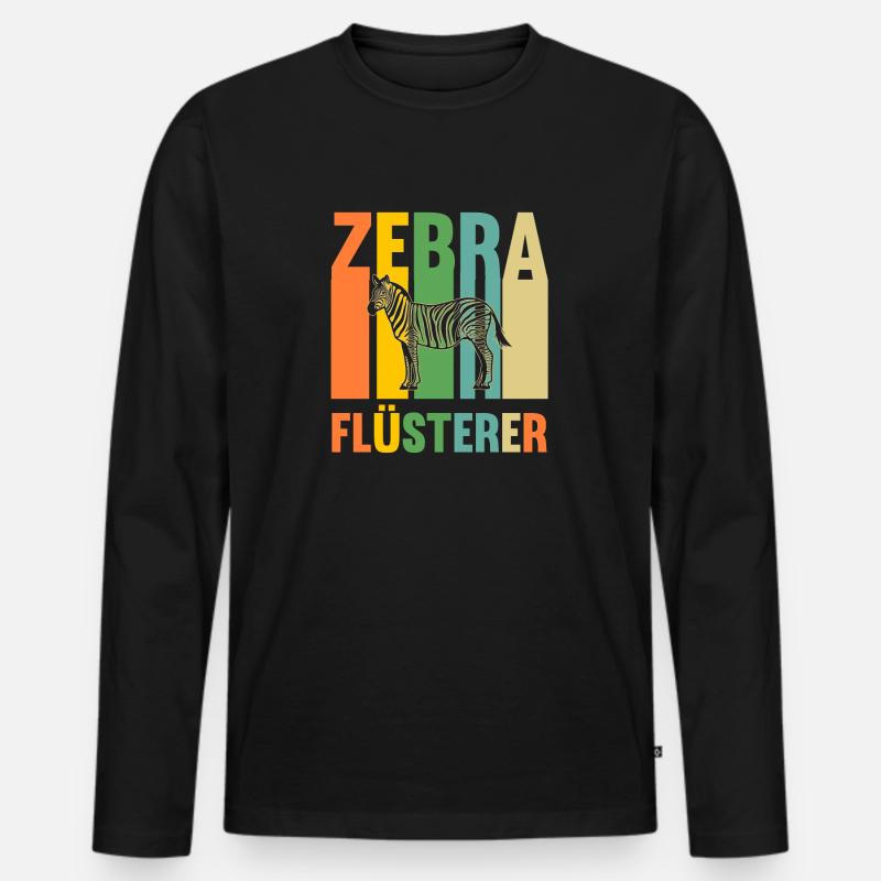 Zebra - Männer Premium Bio Langarmshirt - Schwarz