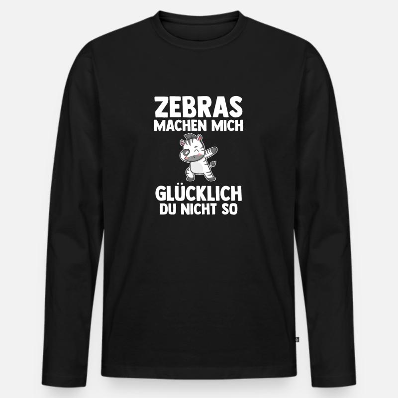 Zebra - Männer Premium Bio Langarmshirt - Schwarz
