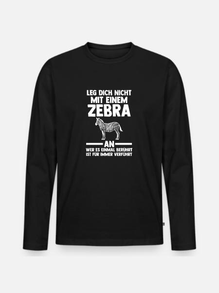 Zebra - Männer Premium Bio Langarmshirt - Schwarz
