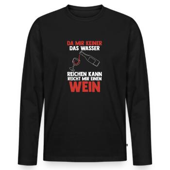 Da mir keiner das Wasser reichen kann reicht mir e - Männer Premium Bio Langarmshirt - Schwarz - Vorne - Nico (187cm)