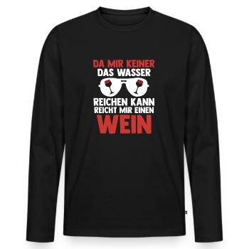 Da mir keiner das Wasser reichen kann reicht mir e - Männer Premium Bio Langarmshirt - Schwarz - Vorne - Nico (187cm)