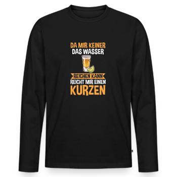 Da mir keiner das Wasser reichen kann reicht mir e - Männer Premium Bio Langarmshirt - Schwarz - Vorne - Nico (187cm)