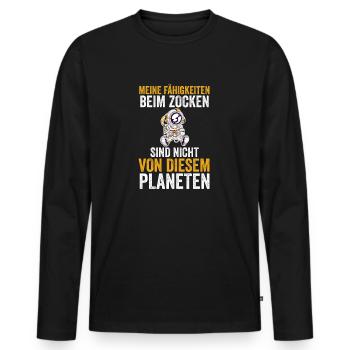 Zocker Zocken Gamer - Männer Premium Bio Langarmshirt - Schwarz - Vorne - Nico (187cm)