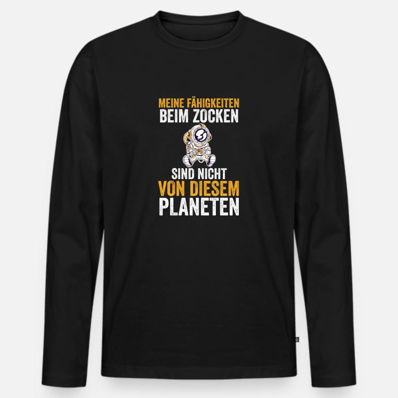 Zocker Zocken Gamer - Männer Premium Bio Langarmshirt - Schwarz