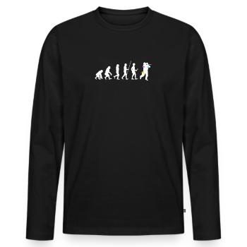 Paintball Human Evolution Paintballing - Men's Premium Organic Long Sleeve Shirt - black - Front - Nico (187cm)
