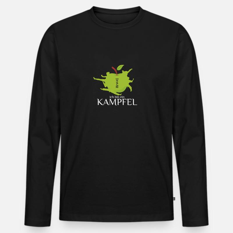 Kampfel Kampf Apfel Karate - Männer Premium Bio Langarmshirt - Schwarz