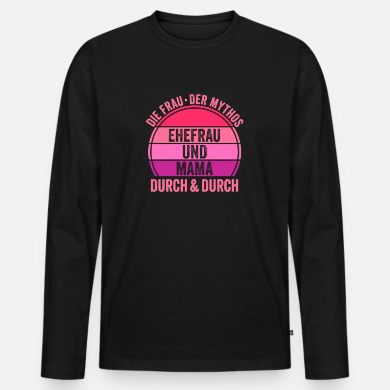 Ehefrau Mutter Mama - Männer Premium Bio Langarmshirt - Schwarz
