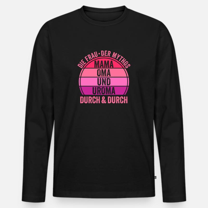 Mutter Mama Oma Uroma - Männer Premium Bio Langarmshirt - Schwarz