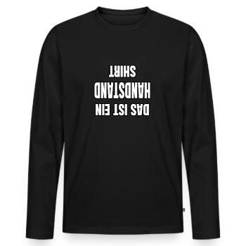 Das Ist Ein Handstand Shirt - Männer Premium Bio Langarmshirt - Schwarz - Vorne - Nico (187cm)